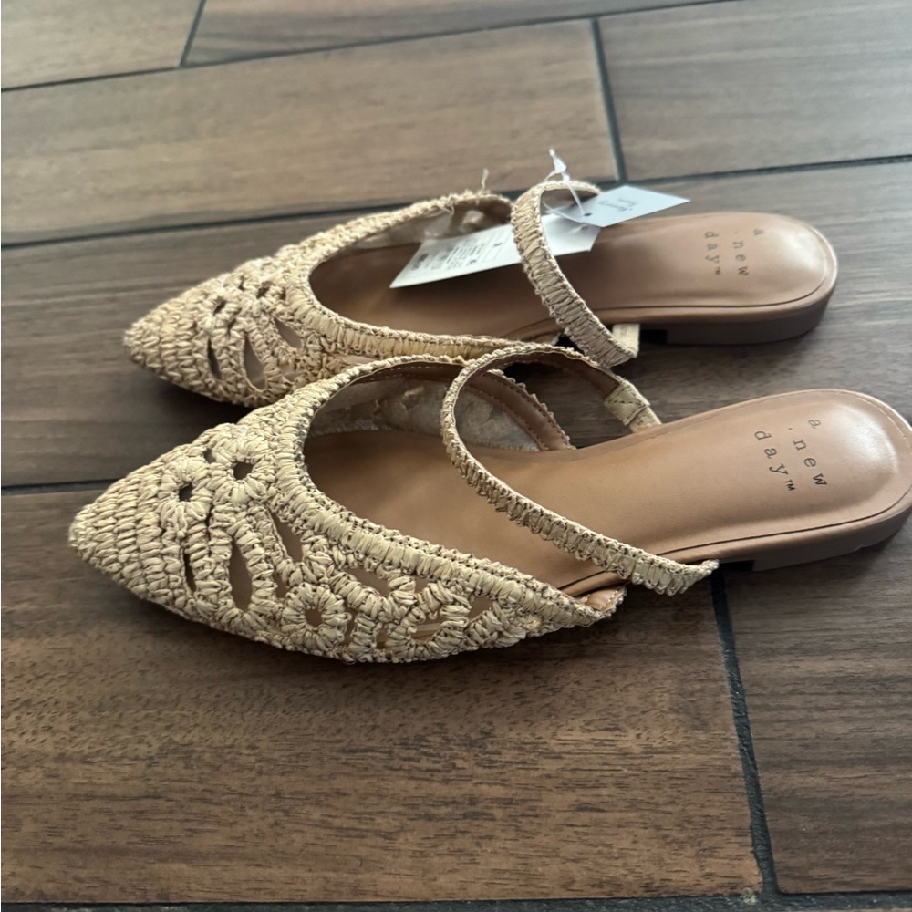 a new day Beige Crochet Pointed Slingback Espadrille Mule - Picture 7 of 10